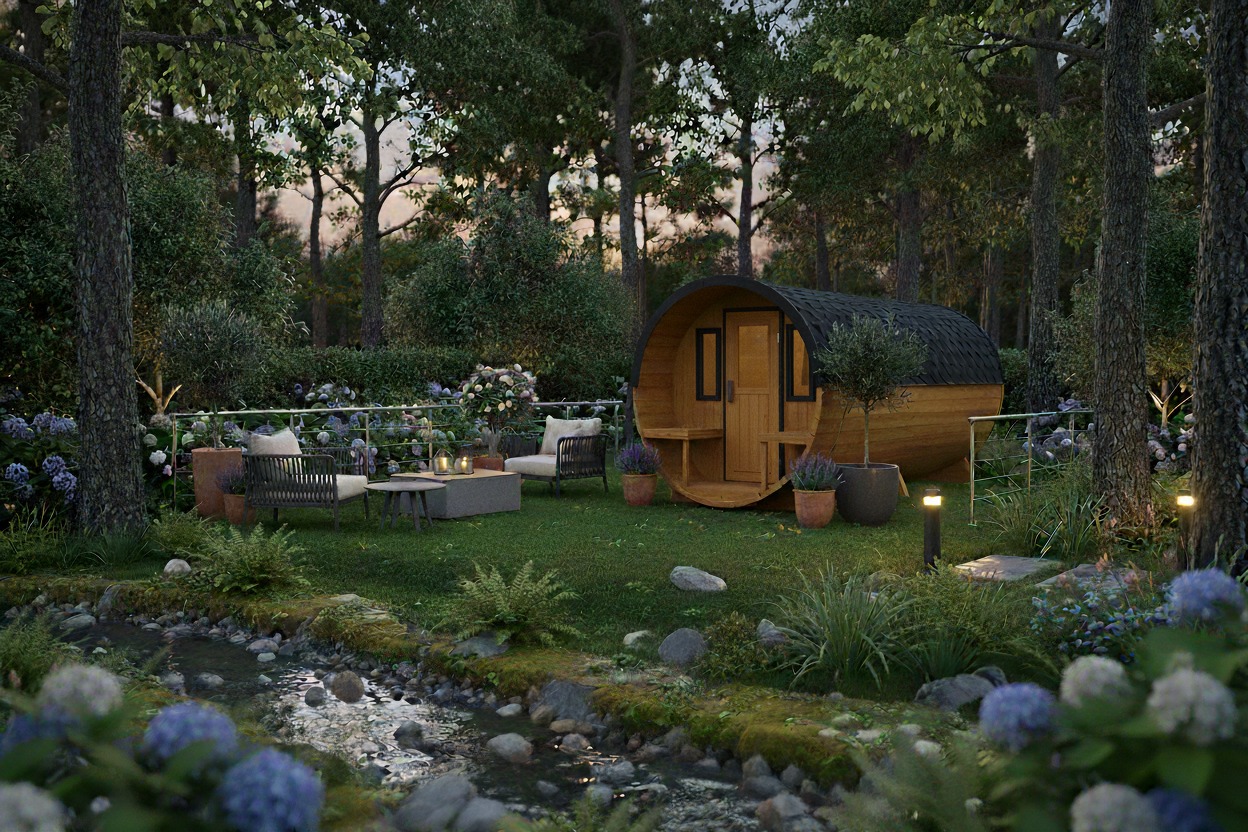 Neptune Saunas - Gothenberg large barrel sauna kit