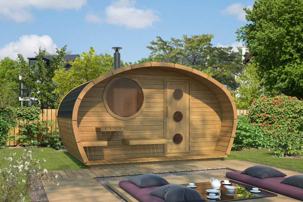 neptune saunas - reykjavic large outdoor sauna building - 2 rooms - CGI