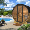 Malmo barrel sauna 2 person sauna kit - glass front outdoor - neptune saunas and hot tubs