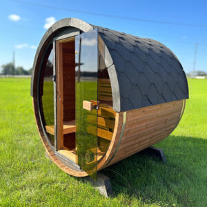 Neptune-Saunas---Malmo-2-person-outdoor-sauna-with-a-glass-front