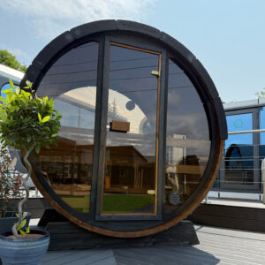 Neptune Saunas compact outdoor sauan - showroom model bicester garden centre