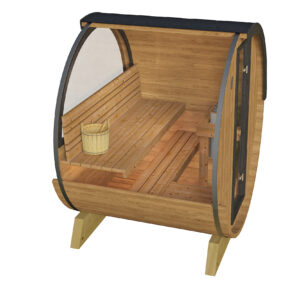 Neptune Saunas - Malmo 2 person compacy barrel sauna cross section