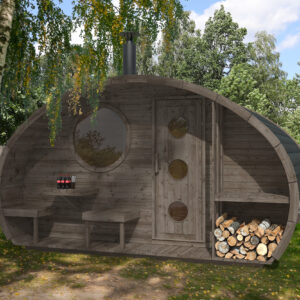 reykjavik 2 room wooden sauna - dark stain - wood store - neptune saunas and hot tubs