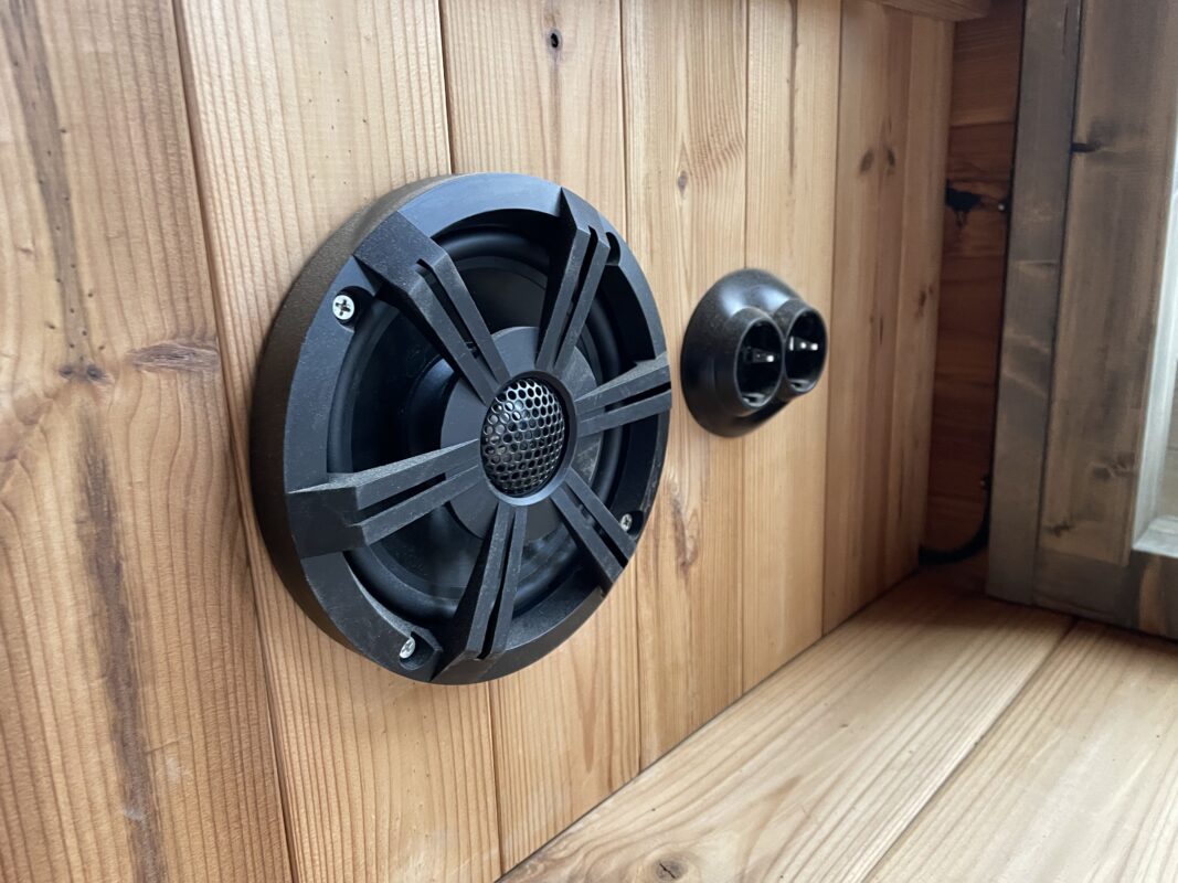 neptune saunas - barrel sauna accessories - bluetooth speakers