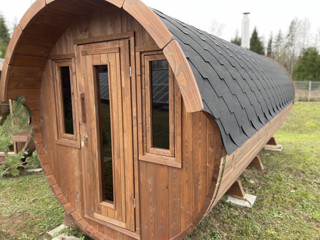 neptune saunas - large barrel sauna exterior